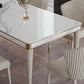 Medieval Modern Luxury Sintered Stone Top Dining Table Rectangle Table in White with 4 Legs Clearhalo ' dining_table' 'Dining Tables & Seating' 'Dining Tables' 'furn' 'furn_dining_table' 'Furniture' 'furniture_dining_table' 'Kitchen & Dining Furniture' 'kitchen&dining_furn' 'kitchen' 'kitchen_dining_table' 1200x1200_88e21e42-e0d0-4663-b532-9569f9f5963d
