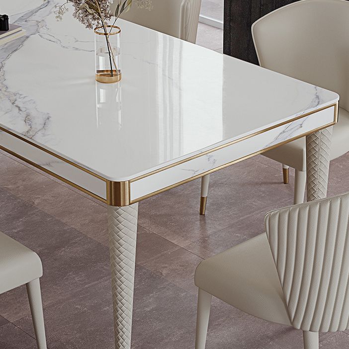 Medieval Modern Luxury Sintered Stone Top Dining Table Rectangle Table in White with 4 Legs Clearhalo ' dining_table' 'Dining Tables & Seating' 'Dining Tables' 'furn' 'furn_dining_table' 'Furniture' 'furniture_dining_table' 'Kitchen & Dining Furniture' 'kitchen&dining_furn' 'kitchen' 'kitchen_dining_table' 1200x1200_88e21e42-e0d0-4663-b532-9569f9f5963d