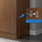 Puerta de vidrio aparador de madera artificial gabinete de servidor moderno con almacenamiento para sala de estar
