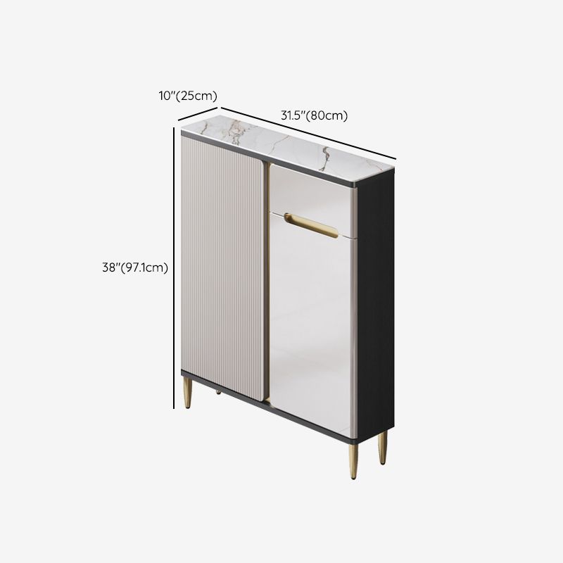 Scheda laterale per scaffalature regolabili in pietra sideboa glam con armadi e cassetti