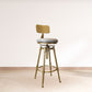 Nordic Armless Liftable Counter Stool Steel Cashier Bar Stool with Cushion and Pedal