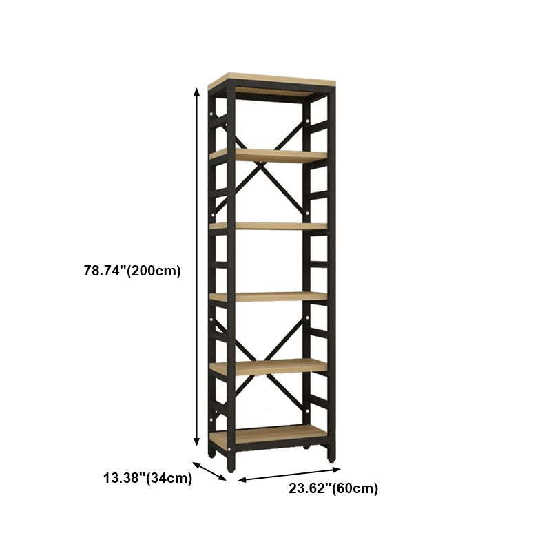 Estantería de estilo moderno marco de metal negro abiertamente estantería para la oficina