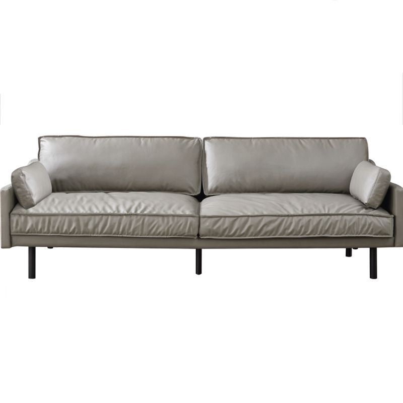 29" High Modern Genuine Leather Square Arm Sofa with 2 Pillows for Living Room Clearhalo 'furn' 'furn_sofas' 'Furniture' 'furniture_sofas' 'Living Room Furniture' 'Sofa' 'sofas' 1200x1200_88e86bde-c345-4d1f-b65b-6d88047c8a6f