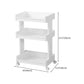 Plastic Geometric Bookcase Contemporary Style Open Back Shelf with Wheels