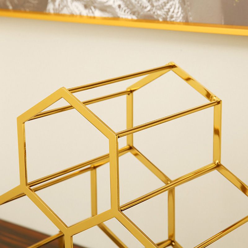 Metal Countertop Wine Glass Rack Modern Stackable Wine Bottle Holder in Gold Clearhalo 'furn' 'furn_wine_racks' 'Furniture' 'Kitchen & Dining Furniture' 'Wine Racks' 'wine_racks' 1200x1200_88e94391-3704-4940-b2b2-35764f6605ae