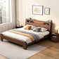 Moderno 31,49 "H letto standard a legno solido in marrone con testiera rettangolo