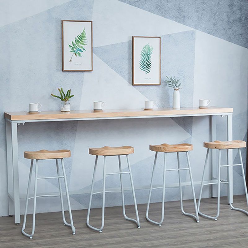 Industrial Bar Table 42-inch Height Original Wood Top Metal Base Bistro Table, Only Table Clearhalo 'Bar Furniture' 'Bar Tables' 'bar_tables' 'furn' 'furn_bar_tables' 'Furniture' 'furniture_bar_tables' 'Kitchen & Dining Furniture' 'kitchen&dining_furn' 'kitchen' 1200x1200_88e98ab8-4b91-49bc-8a3a-2e9b1899ba27