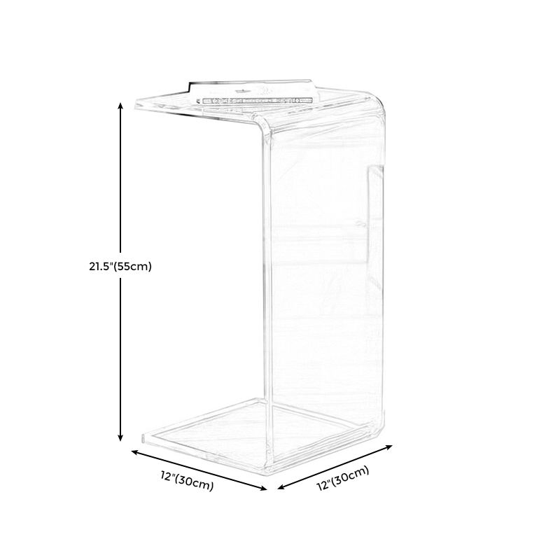 Modern Style Black/tan/transparent Acrylic Rectangular Material Side Table