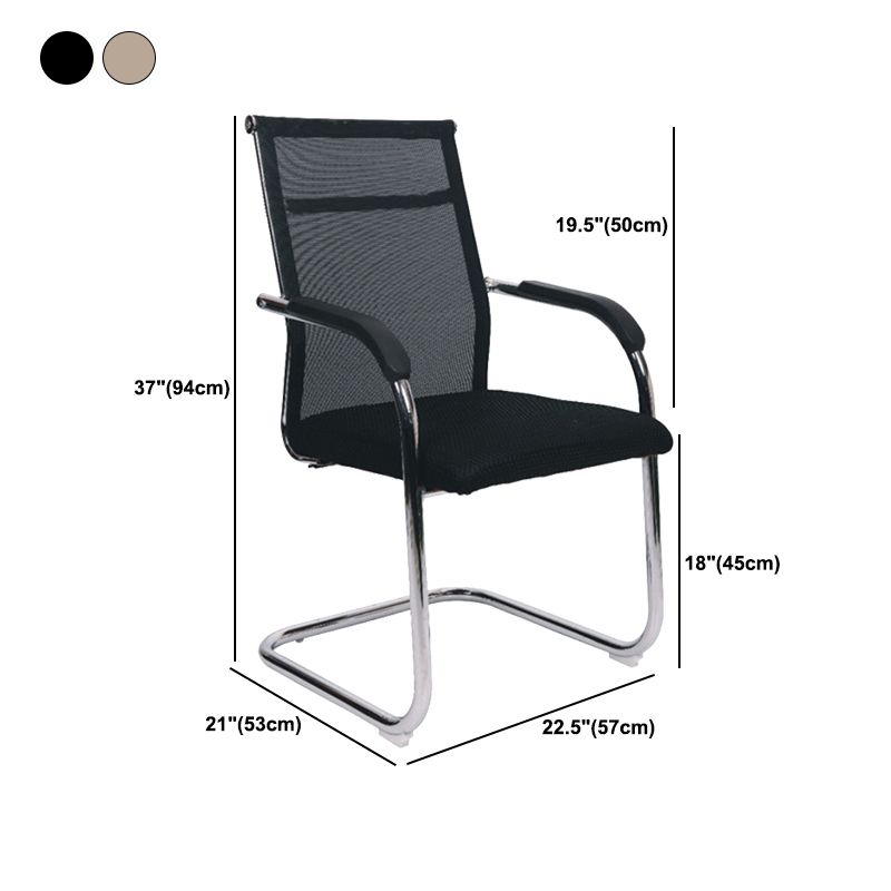 Modern Arms Included Chair Mid-Back Metal Base Chair in Black/Brown Clearhalo 'furn' 'furn_office_chair' 'Furniture' 'Office Chairs' 'Office Furniture' 'office_chair' 1200x1200_88eb6d8a-d3f3-4f5d-a0f1-5fdf625a5292