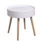 20.3" Tall Tray Top End Table 3 Legs Round Wood Accent Side Table with Storage