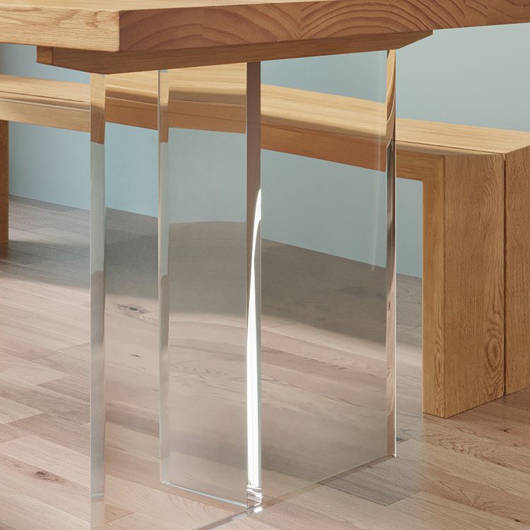 Rectangle Double Base Dining Table Modern Pine Wood Table for Living Room Clearhalo 'Dining Tables & Seating' 'Dining Tables' 'dining_table' 'furn' 'furn_dining_table' 'Furniture' 'Kitchen & Dining Furniture' 1200x1200_88ec60df-65fd-46e1-8570-262e4f4dcb6c