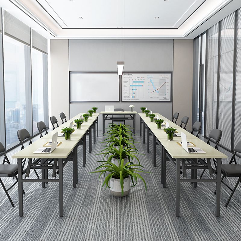 Office in legno in stile contemporaneo da ufficio rettangolare task desk in grigio e nero