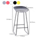 Contemporary Plastic Armless Bar Stool Low Back Bar Height Stool with Metal Frame