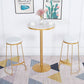 Glam Metal Barstool Fabric Counter Stool with Gold Base in Matte Finish