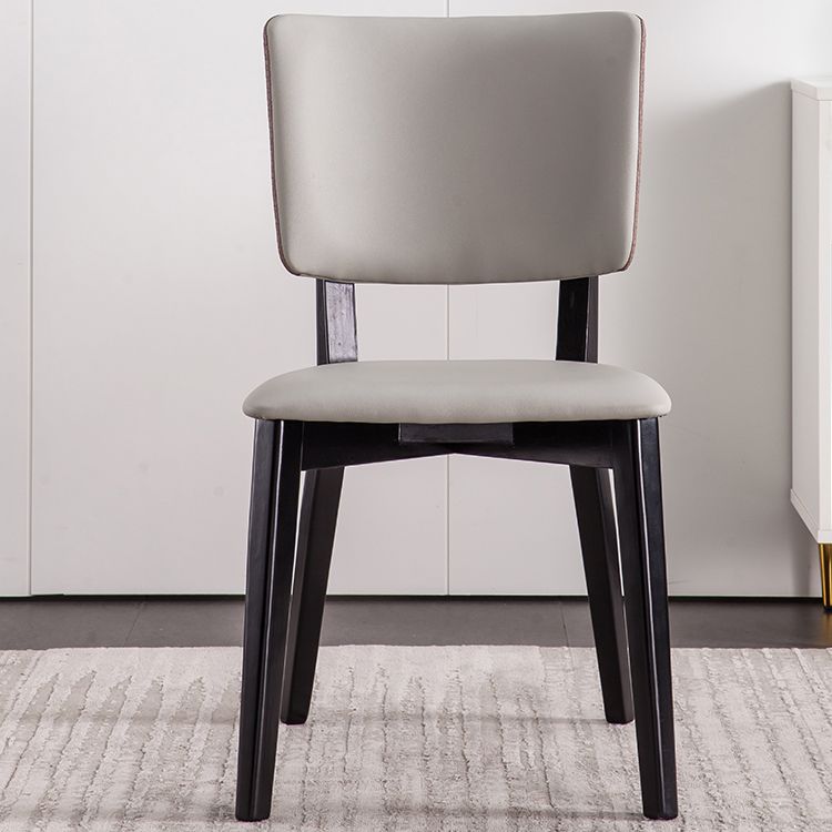 Chaises de salle à manger en bois massif chaise sans bras moderne en cuir moderne