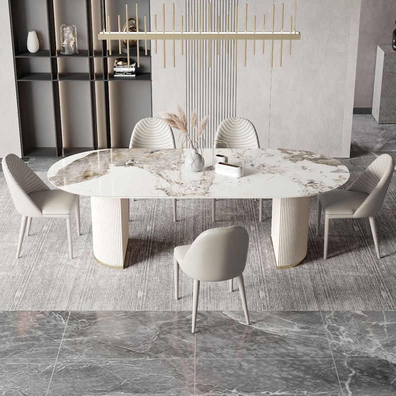 Metal Traditional Luxury Oval Dining Table Sintered Stone Table for Dining Room Clearhalo ' dining_table' 'Dining Tables & Seating' 'Dining Tables' 'furn' 'furn_dining_table' 'Furniture' 'furniture_dining_table' 'Kitchen & Dining Furniture' 'kitchen&dining_furn' 'kitchen' 'kitchen_dining_table' 1200x1200_88efde38-e3ef-4021-a60c-5cec9fc868da