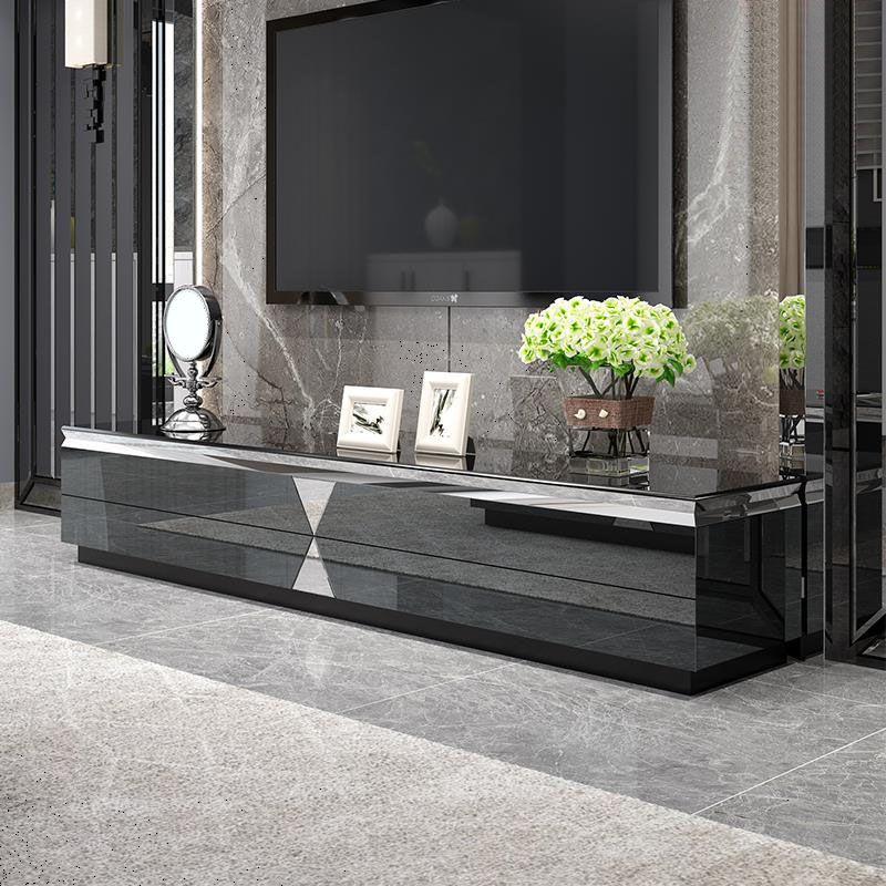 15.75-inch H Glass TV Stand Glam TV Stand for TVs with 4 Drawers Included Clearhalo 'furn' 'furn_tv_stands_entertainment_centers' 'Furniture' 'Living Room Furniture' 'TV Stands & Entertainment Centers' 'TV Stands & Media Storage Furniture' 'tv_stands_entertainment_centers' 1200x1200_88f1591e-6961-4afe-888a-d4db636b2d52