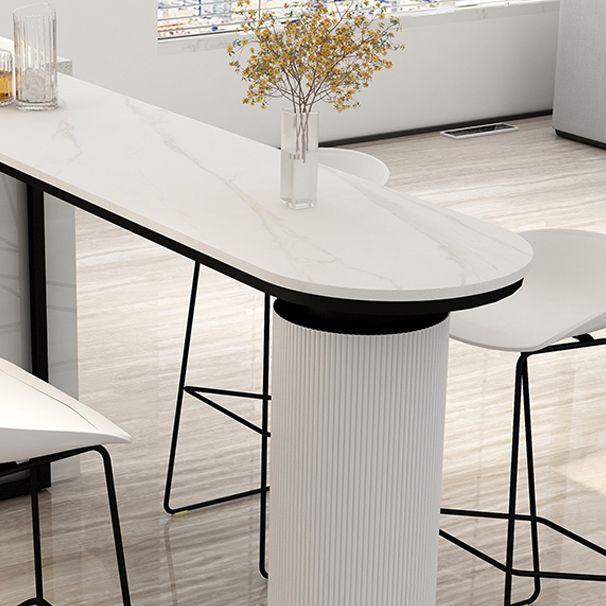 Contemporary Bar Dining Table Indoor Double Pedestal Bar Height Table Clearhalo 'Bar Furniture' 'Bar Tables' 'bar_tables' 'furn' 'furn_bar_tables' 'Furniture' 'furniture_bar_tables' 'Kitchen & Dining Furniture' 'kitchen&dining_furn' 'kitchen' 1200x1200_88f2949d-9477-4406-89a8-78e6b83e9724