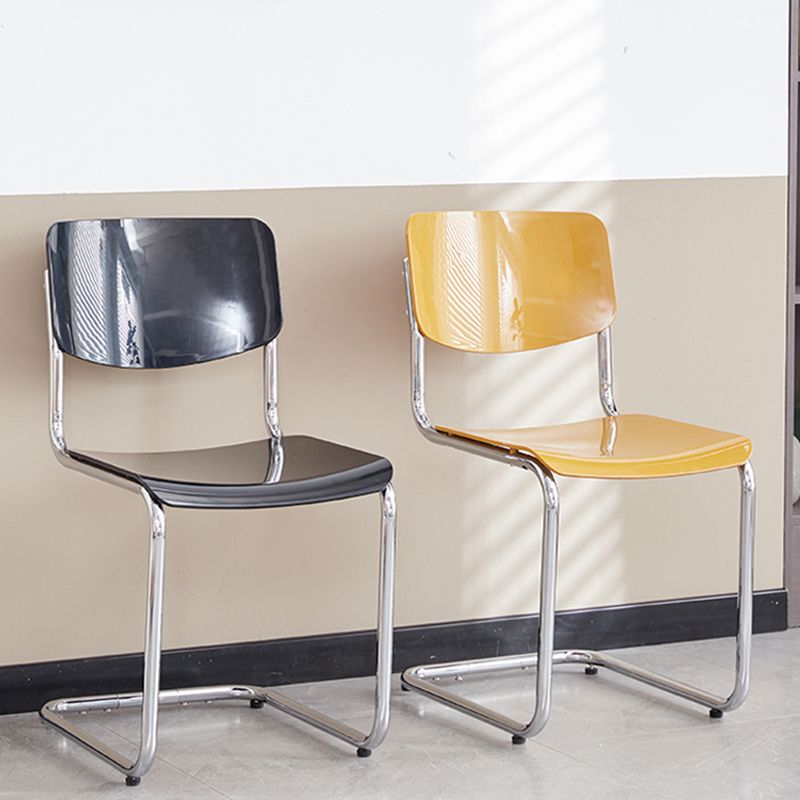 Modern Dining Room Open Back Silver Leg Armless Dining Chair Clearhalo 'Dining Chairs' 'Dining Tables & Seating' 'dining_chair' 'furn' 'furn_dining_chair' 'Furniture' 'Kitchen & Dining Furniture' 1200x1200_88f43a22-74b7-44c0-bd95-3352d0e28f85