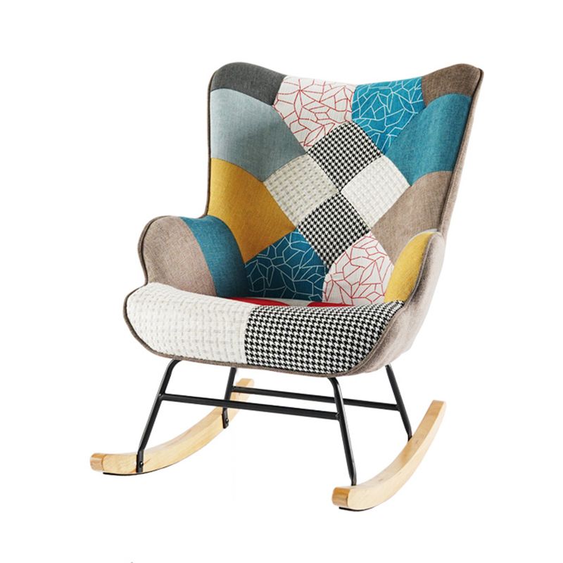 Ergonomic Contemporary Rocking Accent Chair with Seat Cushion Rocker Chair Wingback Clearhalo 'Chairs & Seating' 'furn' 'furn_rocking_chairs' 'Furniture' 'Living Room Furniture' 'Rocking Chairs' 'rocking_chairs' 1200x1200_88f4854b-cff0-462c-a6ff-381b3541c80e