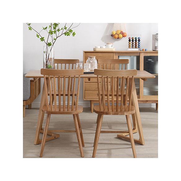 Modern Style Solid Wood Dining Set with Rectangle Shape Table and Double Pedestal Base Clearhalo 'Dining Room Sets' 'Dining Tables & Seating' 'dining_room_set' 'furn' 'furn_dining_room_set' 'Furniture' 'furniture_dining_room_set' 'Kitchen & Dining Furniture' 'kitchen&dining_furn' 'kitchen' 1200x1200_88f52841-381a-4af3-9f75-4cf9607ea3ea