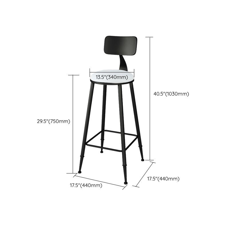 Moderne lage rug dineren krukken rond armloze barkrukken met voetsteun