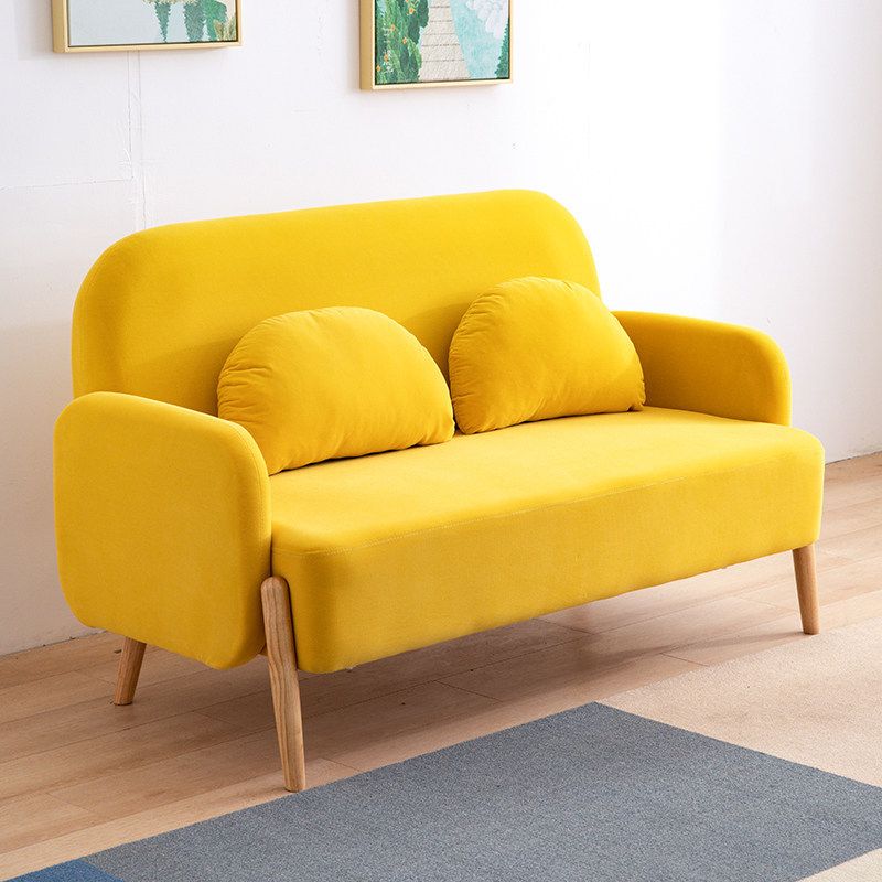 Scandinavian Loveseat with 2 Pillows and Square Arm for Apartment Clearhalo 'furn' 'furn_sofas' 'Furniture' 'furniture_sofas' 'Living Room Furniture' 'Sofa' 'sofas' 1200x1200_88f6cc4a-cbfa-438f-aae3-8e0d0bae9f8f