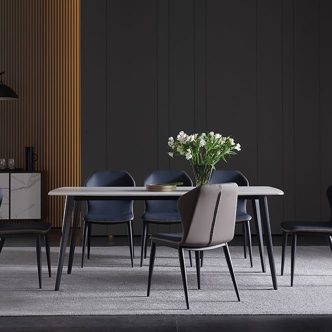 Industrial Wingback Parsons Chair Leather Dining Armless Side Chairs (Set of 4) Clearhalo ' kitchen&dining_furn' 'Dining Chairs' 'Dining Tables & Seating' 'dining_chair' 'furn' 'furn_dining_chair' 'Furniture' 'furniture_dining_chair' 'Kitchen & Dining Furniture' 'kitchen' 1200x1200_88f76b8c-4568-48e5-a062-12509f235023