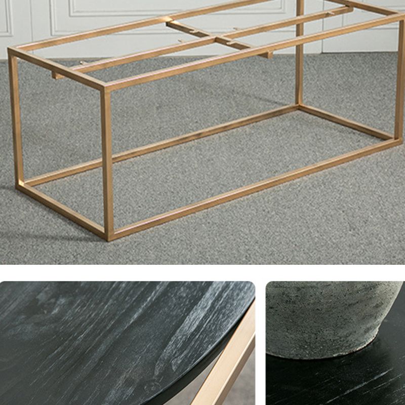Solid Wood Rectangular Coffee Table Contemporary 1 Single Iron Frame Cocktail Table Clearhalo 'Coffee & Accent Tables' 'Coffee Tables' 'coffee_tables' 'furn' 'furn_coffee_tables' 'Furniture' 'Living Room Furniture' 1200x1200_88f7b404-aeb9-4078-a520-8fcb44ffcda0