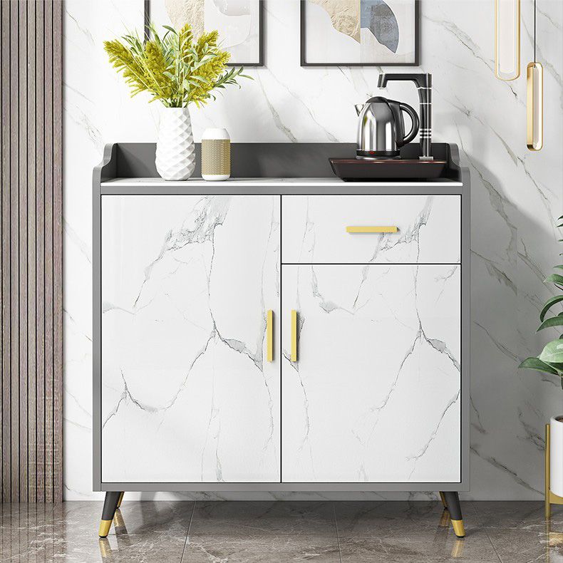 Glam Stone Sideboard Scaffali regolabili per la sala da pranzo Cucina Sideboard