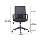 Chaise de bureau à roulettes modernes, fauteuil à dossier moyen en microfibre noir