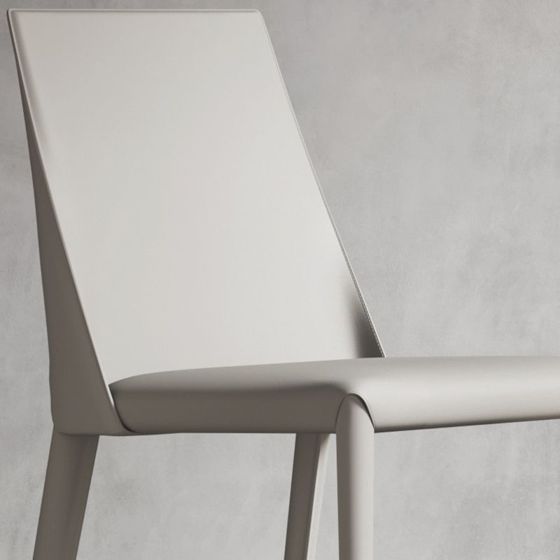 Matte Finish Modern Indoor Chair Faux Leather Solid Back Dining Chair