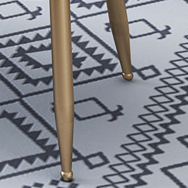 Tavolino da caffè top in pietra ovale con 4 gambe metalliche singolo tavolino