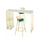 Modern White Marble Table with Rectangle Table Top Sled Table - 42" H Clearhalo 'Bar Furniture' 'Bar Tables' 'bar_tables' 'furn' 'furn_bar_tables' 'Furniture' 'furniture_bar_tables' 'Kitchen & Dining Furniture' 1200x1200_88facab3-71c1-48d6-ad3c-7d9545e80bf5