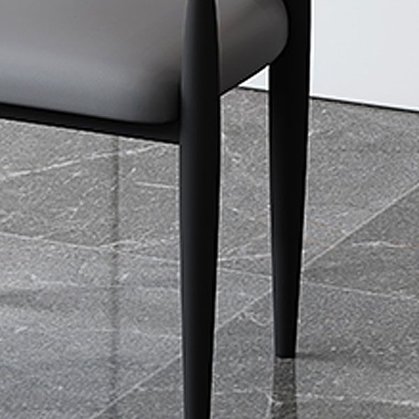 Glam Metal Arm Chair Faux Leather Open Back Dining Side Chair with Upholstered Clearhalo 'Dining Chairs' 'Dining Tables & Seating' 'dining_chair' 'furn' 'furn_dining_chair' 'Furniture' 'furniture_dining_chair' 'Kitchen & Dining Furniture' 1200x1200_88fb068b-3f5c-41ac-8427-7362b2a2333e