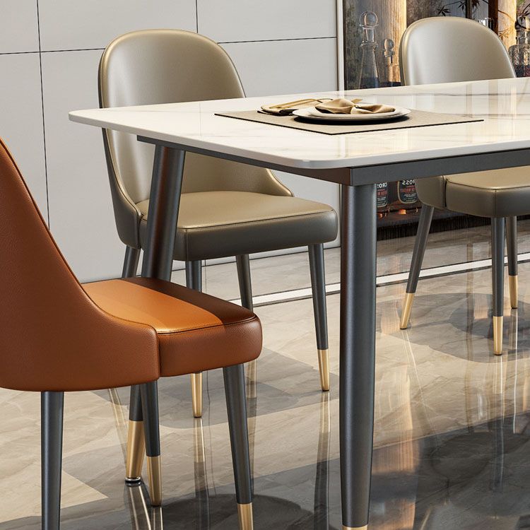 Sintered Stone Top Dining Table Metal Base Table for Dining Room Clearhalo 'Dining Tables & Seating' 'Dining Tables' 'dining_table' 'furn' 'furn_dining_table' 'Furniture' 'Kitchen & Dining Furniture' 1200x1200_88fc8f19-0e7d-48b2-983b-b6fc2b5257da