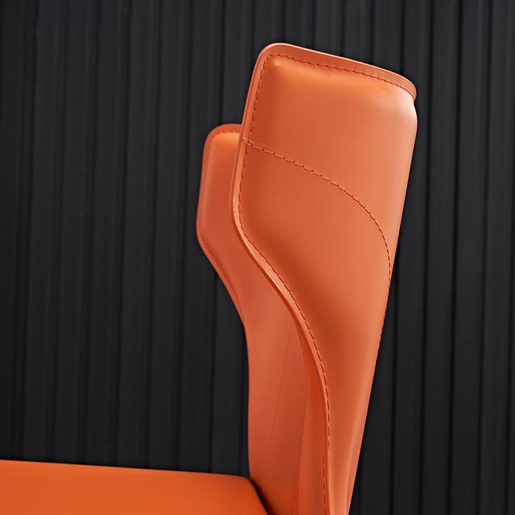 Nordic Style Side Chair Faux Leather Wingback Chair for Dining Room