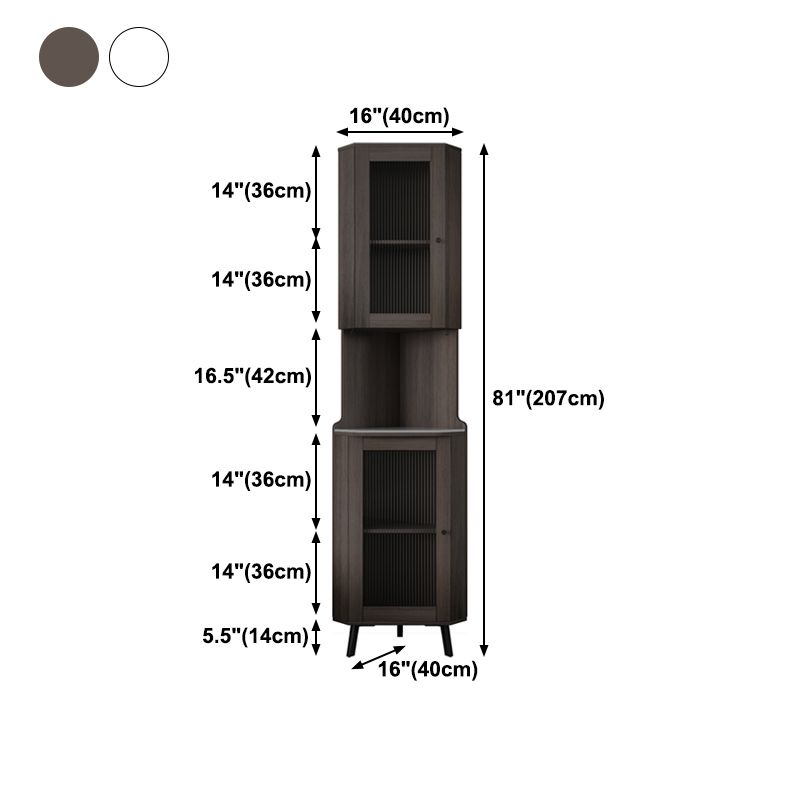 Modern Stone Buffet Sideboard 81"H Glass Doors Dining Room Buffet Server Clearhalo 'buffet_sideboard' 'Buffets & Sideboards' 'furn' 'furn_buffet_sideboard' 'Furniture' 'Kitchen & Dining Furniture' 1200x1200_88fd20ce-39cb-4e32-b8f8-a5f8b594de8f