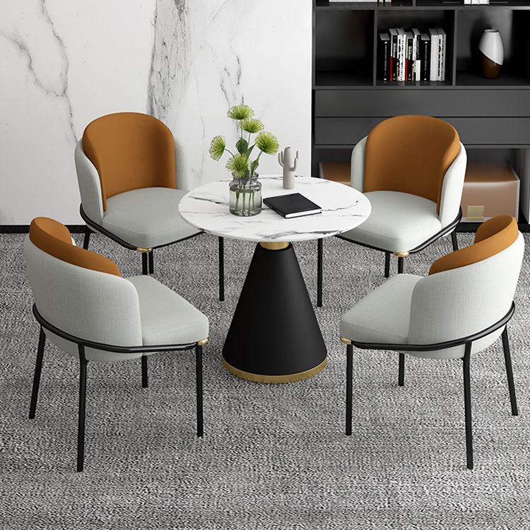 Glam 1/2/5 Pieces Round Dining Set Sintered Stone Dining Table Set for Restaurant Clearhalo 'Dining Room Sets' 'Dining Tables & Seating' 'dining_room_set' 'furn' 'furn_dining_room_set' 'Furniture' 'furniture_dining_room_set' 'Kitchen & Dining Furniture' 'kitchen&dining_furn' 'kitchen' 1200x1200_88fe9f04-c8ad-42d3-9bbe-30e2c8b35dd2