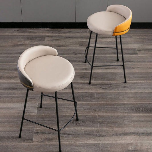 Contemporary Bar and Counter Stool Low Back Stool with 4 Legs in Black Clearhalo 'Bar Furniture' 'Bar Stools' 'bar_stools' 'furn' 'furn_bar_stools' 'Furniture' 'furniture_bar_stools' 'Kitchen & Dining Furniture' 1200x1200_88feebce-d634-4257-8bc7-6533b75f2851