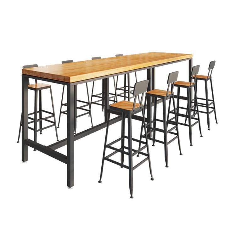 1/5/9 pezzi tavolo da barra di ferro industriale set di bistrot in legno di pino con poggiapiedi