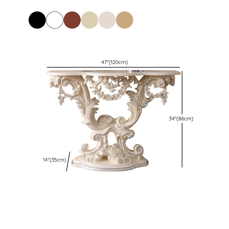 French Country Console Table Brown/Black/White/Gold Wooden Console Sofa Table Clearhalo 'Console Tables' 'console_tables' 'Entry & Mudroom Furniture' 'furn' 'furn_console_tables' 'Furniture' 1200x1200_89003c1b-01e3-47c6-8aba-c090e1467307