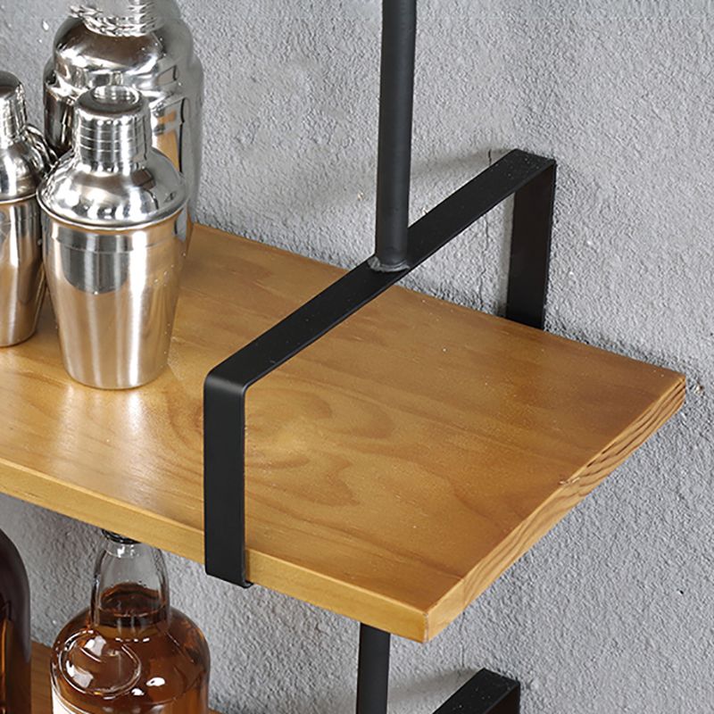 Metal and Wooden Shelf Bookcase Floating Open Wall Mounted Book Shelf for Study Room Clearhalo 'Bookcases' 'furn' 'furn_bookcases' 'Furniture' 'Office Furniture' 1200x1200_890184ee-454b-4124-8511-768b8532b46f