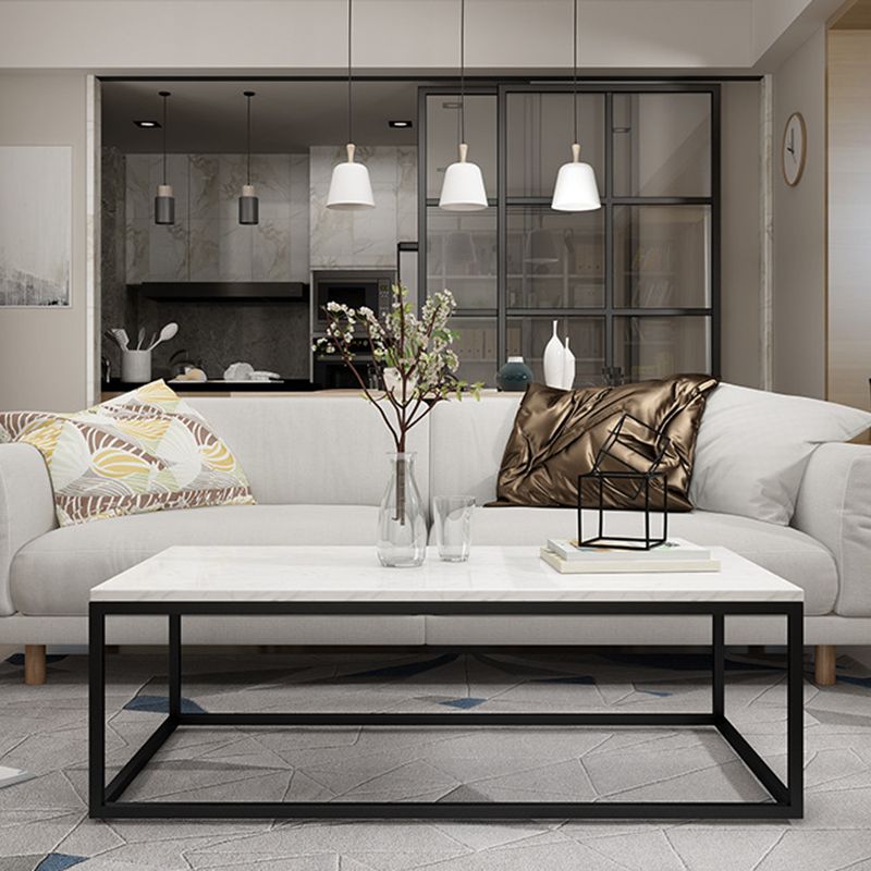 Marble Metal Frame Coffee Table Luxurious Rectangular Cocktail Table Clearhalo 'Coffee & Accent Tables' 'Coffee Tables' 'coffee_tables' 'furn' 'furn_coffee_tables' 'Furniture' 'Living Room Furniture' 1200x1200_89038d0d-1161-4b6c-979d-b79efc7e45a5