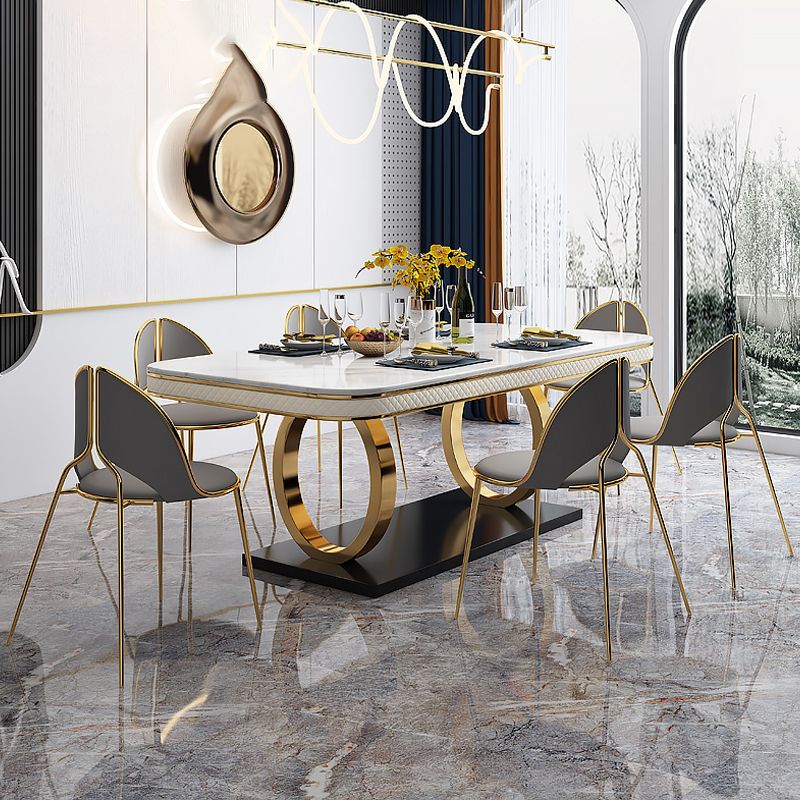 Modern 1/2/5/7 Pieces Dining Set Marble Dining Table with Leather Chairs Clearhalo 'Dining Room Sets' 'Dining Tables & Seating' 'dining_room_set' 'furn' 'furn_dining_room_set' 'Furniture' 'furniture_dining_room_set' 'Kitchen & Dining Furniture' 'kitchen&dining_furn' 'kitchen' 1200x1200_89045e1c-ce22-4b7d-a6ca-533c1a4398cc