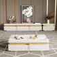 Slate Coffee or End Table with 4 Storage Drawers Contemporary Clearhalo 'Coffee & Accent Tables' 'Coffee Tables' 'coffee_tables' 'furn' 'furn_coffee_tables' 'Furniture' 'Living Room Furniture' 1200x1200_89052913-6949-4378-8706-a9e5b2ae5a2f