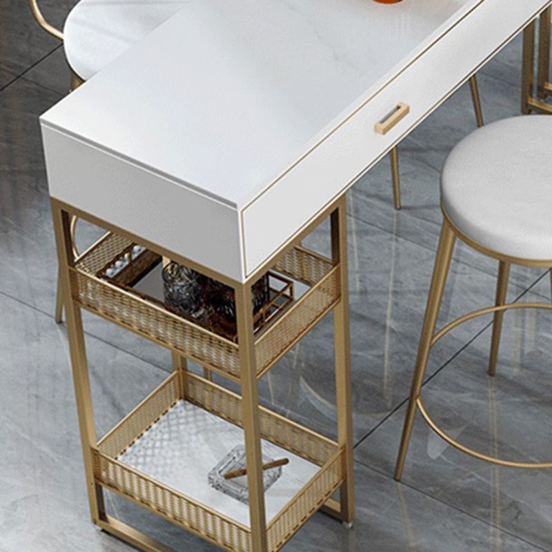 Table de la table à manger à l'accent Bistro Contemporary Table de barre de barre avec stockage