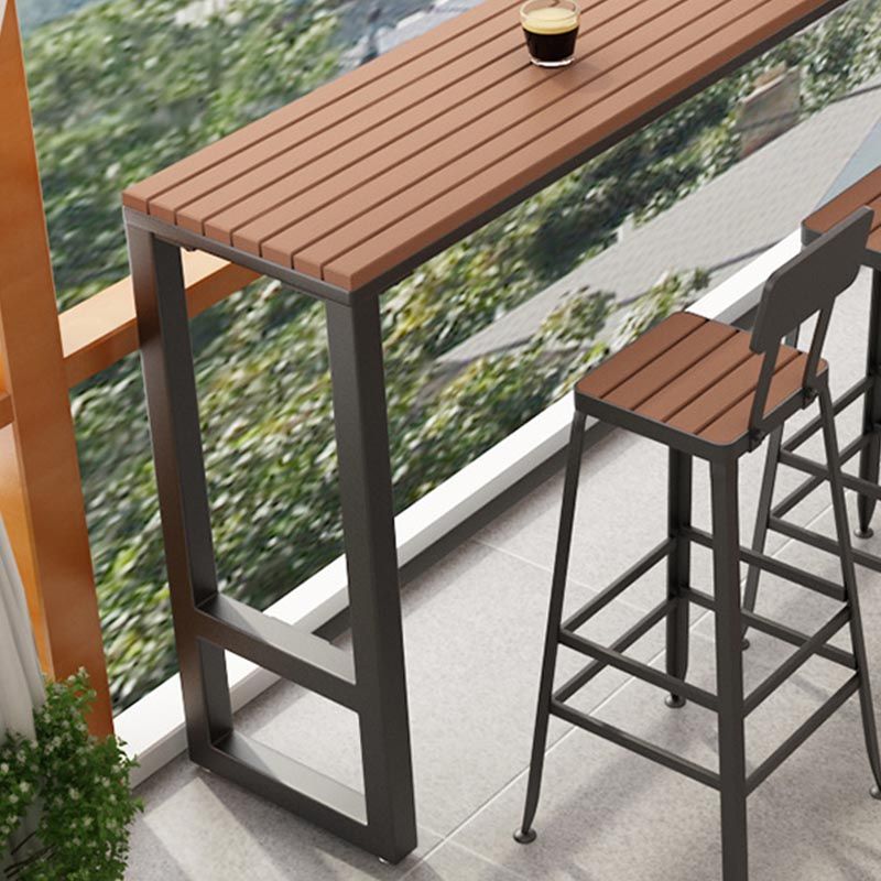 Wood Bar Dining Table Traditional Luxury Rectangle Bar Table with Trestle Base Clearhalo 'Bar Furniture' 'Bar Tables' 'bar_tables' 'furn' 'furn_bar_tables' 'Furniture' 'furniture_bar_tables' 'Kitchen & Dining Furniture' 1200x1200_89064ce0-57d6-43a1-a993-c3e5bcb76310