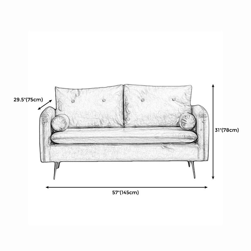 Tufted Square Arm Sofa Mid Century Modern 30.7" H Faux Leather Sofa Clearhalo 'Furniture' 'furniture_sofas' 'kitchen' 'kitchen_sofas' 'Living Room Furniture' 'Sofa' 'sofas' 1200x1200_890797fa-9e32-46f7-9f94-6feba3422720