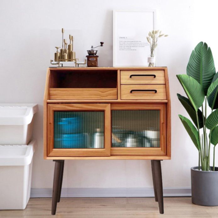 Stellino in legno in stile moderno Porte in vetro di altezza da 39 pollici per soggiorno per soggiorno